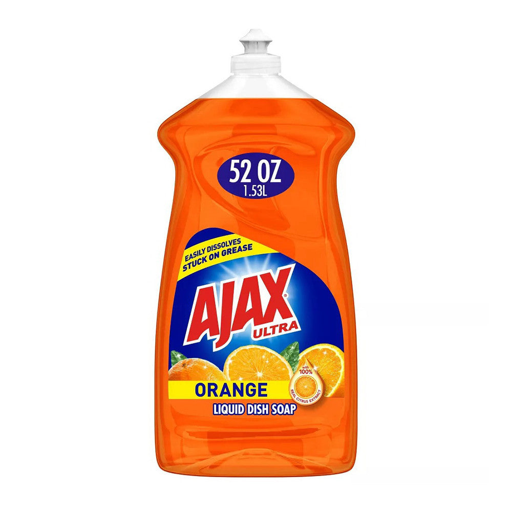 Ajax Ultra Triple Action Dishwashing Liquid Dish Soap, Orange, 52 Oz